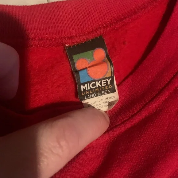 Vintage 90s Plus Size Disney Mickey Mouse Sweatshirt Rare 3X find! Red - Picture 3 of 8